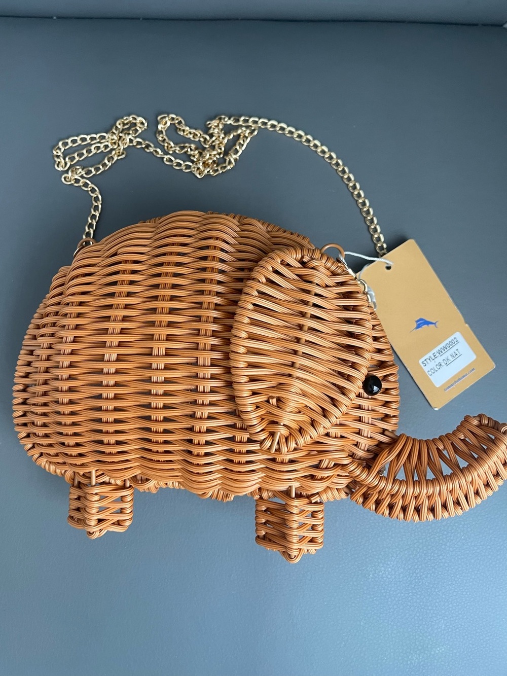Tommy Bahama Elephant Crossbody Bag  clutch Wicker Rattan Woven